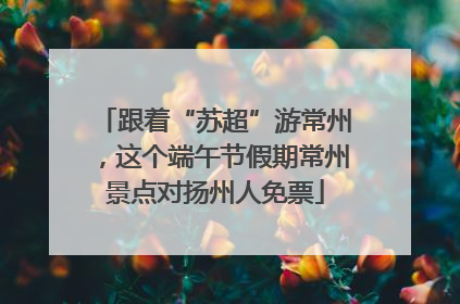 跟着“苏超”游常州，这个端午节假期常州景点对扬州人免票