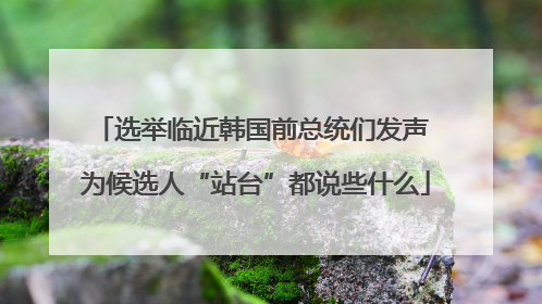 选举临近韩国前总统们发声 为候选人“站台”都说些什么