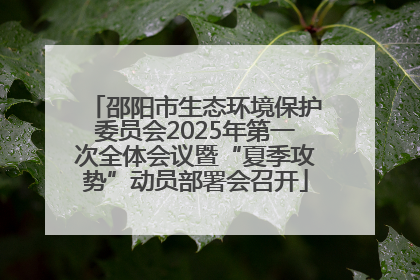 邵阳市生态环境保护委员会2025年第一次全体会议暨“夏季攻势”动员部署会召开