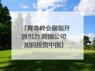 青岛峰会展现开放引力 跨国公司加码投资中国