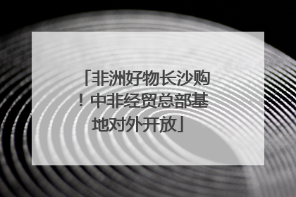 非洲好物长沙购！中非经贸总部基地对外开放