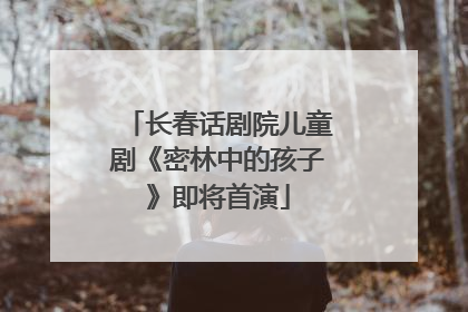 长春话剧院儿童剧《密林中的孩子》即将首演