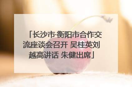 长沙市·衡阳市合作交流座谈会召开 吴桂英刘越高讲话 朱健出席