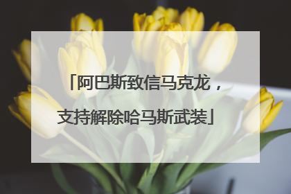 阿巴斯致信马克龙，支持解除哈马斯武装