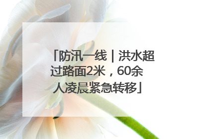防汛一线｜洪水超过路面2米，60余人凌晨紧急转移