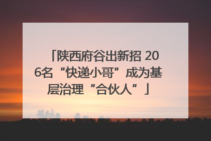 陕西府谷出新招 206名“快递小哥”成为基层治理“合伙人”
