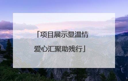 项目展示显温情 爱心汇聚助残行