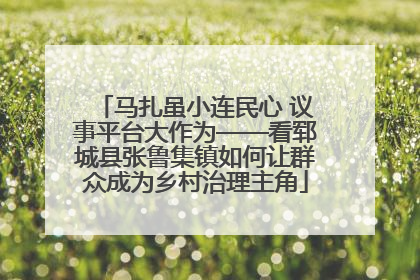 马扎虽小连民心 议事平台大作为——看郓城县张鲁集镇如何让群众成为乡村治理主角