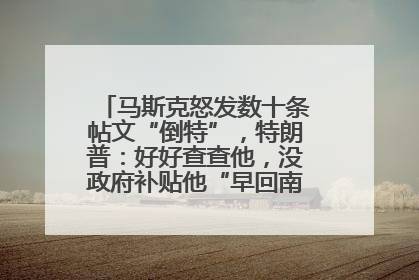 马斯克怒发数十条帖文“倒特”，特朗普：好好查查他，没政府补贴他“早回南非老家”了