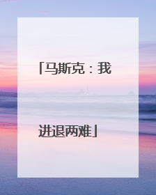 马斯克：我进退两难