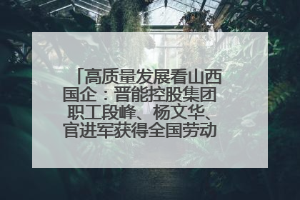 高质量发展看山西国企：晋能控股集团职工段峰、杨文华、官进军获得全国劳动模范荣誉称号