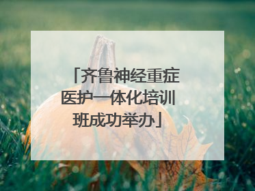 齐鲁神经重症医护一体化培训班成功举办