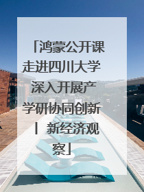 鸿蒙公开课走进四川大学 深入开展产学研协同创新丨 新经济观察