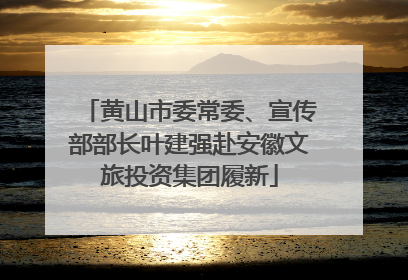 黄山市委常委、宣传部部长叶建强赴安徽文旅投资集团履新
