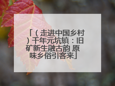 （走进中国乡村）千年元坑镇：旧矿新生融古韵 原味乡俗引客来