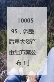 000595，调整后重大资产重组方案公布！