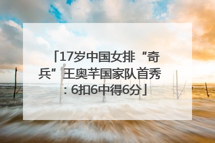 17岁中国女排“奇兵”王奥芊国家队首秀：6扣6中得6分