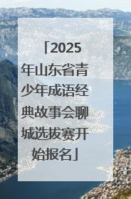 2025年山东省青少年成语经典故事会聊城选拔赛开始报名