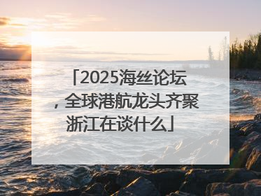 2025海丝论坛，全球港航龙头齐聚浙江在谈什么