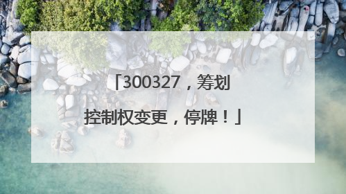 300327，筹划控制权变更，停牌！