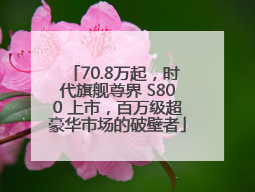 70.8万起，时代旗舰尊界 S800 上市，百万级超豪华市场的破壁者