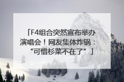 F4组合突然宣布举办演唱会！网友集体炸锅：“可惜杉菜不在了”